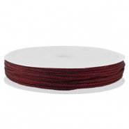 Macram&eacute; draad gevlochten 1mm Bordeaux metallic