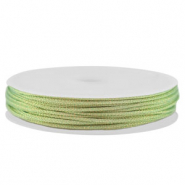 Macram&eacute; draad gevlochten 1mm Light green-gold metallic