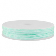 Macram&eacute; draad gevlochten 1mm Light mint green metallic