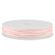 Macram&eacute; draad gevlochten 1mm Light pink metallic
