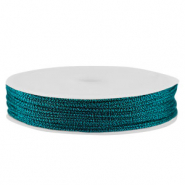 Macram&eacute; draad gevlochten 0,8mm Teal metallic