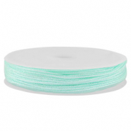 Macram&eacute; draad gevlochten 0,8mm Light mint green metallic