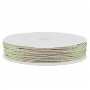 Macram&eacute; draad gevlochten 0,8mm Silver-pink metallic