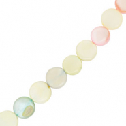 Schelp kralen plat rond Multicolour pastel