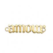 Roestvrij stalen (RVS) Stainless steel bedels tussenstuk ''amour'' Gold