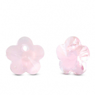 Hangers van Crystal glas bloem Light pink