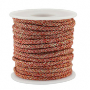 Trendy koord gevlochten 3.5mm Red-pink-gold