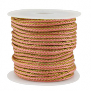 Trendy koord gevlochten 2.3mm Pink-gold