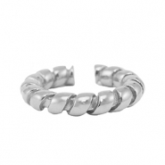Roestvrij stalen (RVS) Stainless steel ringen twisted Silver