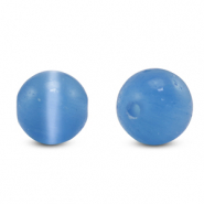 6 mm glaskralen Cat's eye Blue