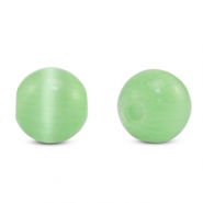 6 mm glaskralen Cat's eye Light green