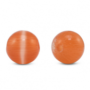 6 mm glaskralen Cat's eye Orange