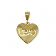 Brass TQ metaal bedels hart "love" Gold