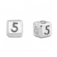 Letterkralen DQ metaal 5 Antiek zilver (nikkelvrij)