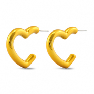 Trendy oorbellen hart Golden yellow