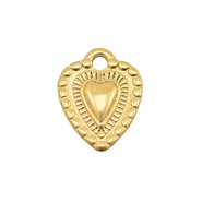 Roestvrij stalen (RVS) Stainless steel bedels hart Gold
