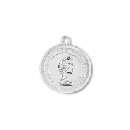 Bedels metaal rond met koningin Elisabeth Silver