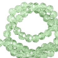 Top Facet kralen 6x4mm disc Citrus green-pearl shine coating