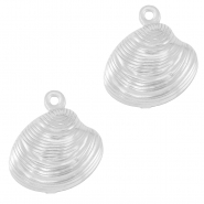 Roestvrij stalen (RVS) Stainless steel bedel schelp Silver