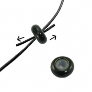 Smart bead stopper enamel 10x4mm Black