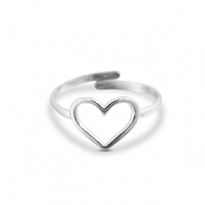 Roestvrij stalen (RVS) Stainless steel ringen hart Silver