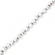 Top Facet kralen 4x3mm disc Metallic silver