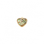 Resin hangers met imitatie schelp hart Gold-ocean green