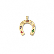 Brass TQ metaal bedels hoefijzer Gold