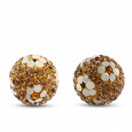 Bohemian kralen rond Taupe brown-white