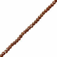 Top Facet kralen 6x4mm disc Dark red-brown
