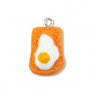 Resin hangers toast met ei Orange-white-yellow