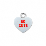 Resin hangers hart "SO CUTE" Light blue-red