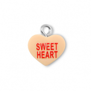 Resin hangers hart "SWEET HEART" Light orange-red