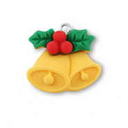 Resin hangers kerstklokken Orange-green-red