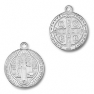 Roestvrij stalen (RVS) Stainless steel bedels rond religieus Silver