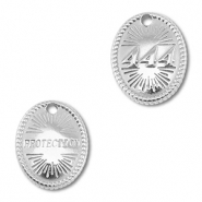 BY31® Roestvrij stalen (RVS) stainless steel bedel angelnumbers 444 / protection Silver