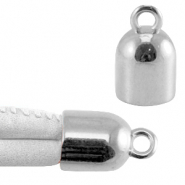 DQ metaal eindkapje met oog Antiek zilver (nikkelvrij)