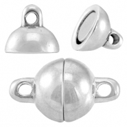 DQ metaal magneetslot ball 8mm Antiek zilver (nikkelvrij)