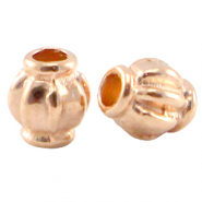 DQ metaal kraal 4x3.5mm Ros&eacute; goud (nikkelvrij)