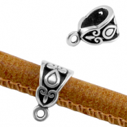 DQ metalen ring deco met oog Antiek zilver (nikkelvrij)