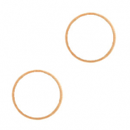 Bedels DQ metaal tussenstuk cirkel 14mm Ros&eacute; goud (nikkelvrij)