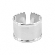 Onderdelen DQ metaal basis ring (voor 10mm koord/leer) Antiek zilver (nikkelvrij)
