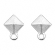 Onderdelen DQ metaal earpin rhombus met oog Antiek zilver (nikkelvrij)