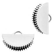 Onderdelen DQ metaal lintklem 15mm Antiek zilver (nikkelvrij)