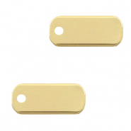 Bedels DQ metaal langwerpig tag 5x12mm Goud (nikkelvrij)
