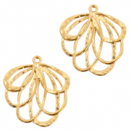 Bedels DQ metaal bloem Goud (nikkelvrij)