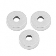 Kralen DQ metaal disc rondellen 6x2mm Antiek zilver (nikkelvrij)