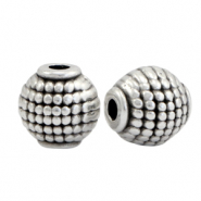 Kralen DQ metaal ovaal tube Antiek zilver (nikkelvrij)