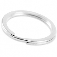 Onderdelen DQ metaal sleutelhanger ring 35mm Antiek zilver (nikkelvrij)