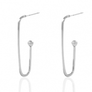 Onderdelen DQ metaal oorbellen Antiek zilver (nikkelvrij)